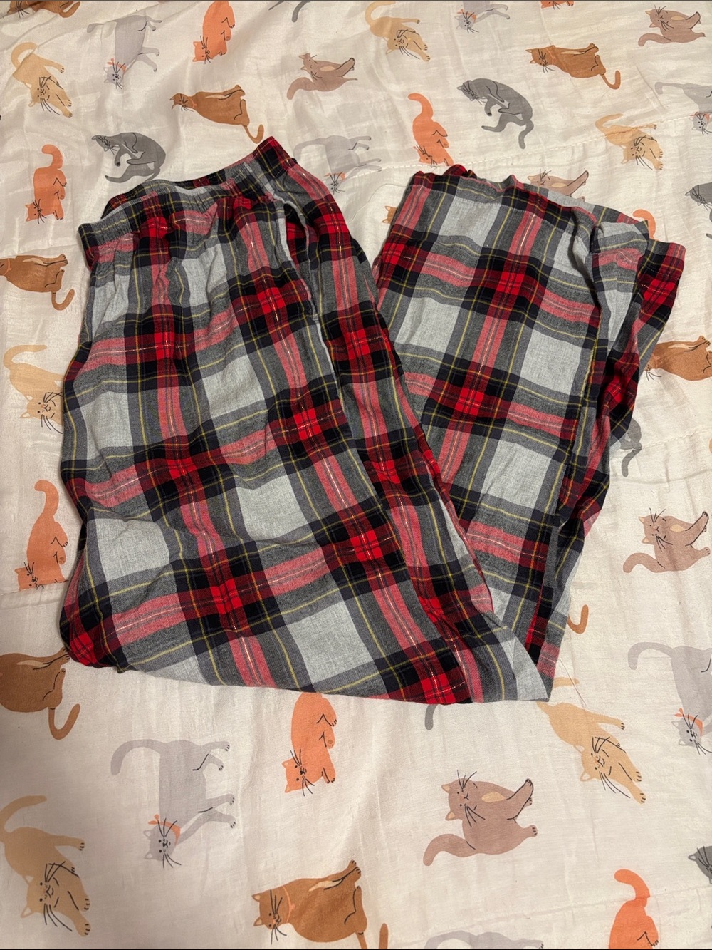 red and gray victoria’s secret pajama pants